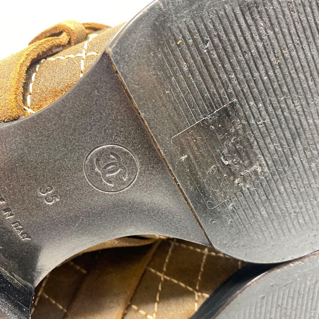 CHANEL サイズ表記「35 C」22.5センチ　ブラウン　ミドルブーツ