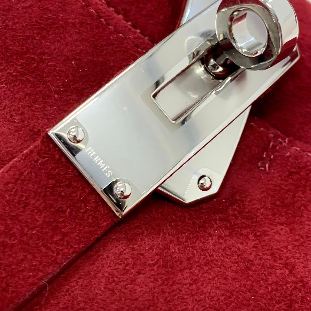 エルメス サンジェルマン ケリー金具 スエード ショートブーツ ワインレッド