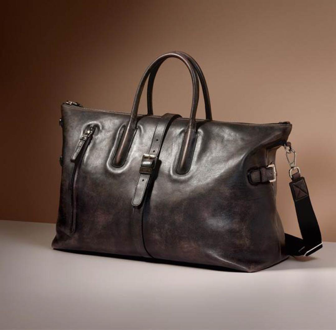 TOD'S （トッズ）バックル付き テクスチャードレザー メンズ バッグ　レア品