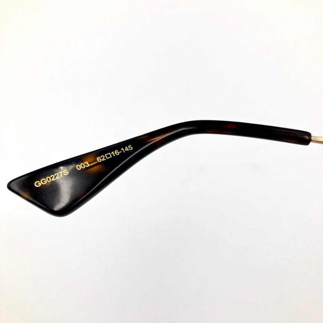 GUCCI サングラス GG0227S レッド ラメ GG ロゴ 鉢 ケース付き